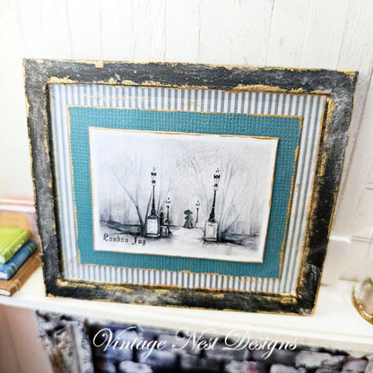 Miniature London Fog No.1:5 Handmade for Dollhouse Wooden Framed