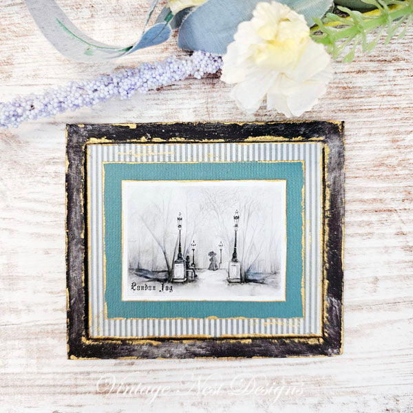 Miniature London Fog No.1:5 Handmade for Dollhouse Wooden Framed