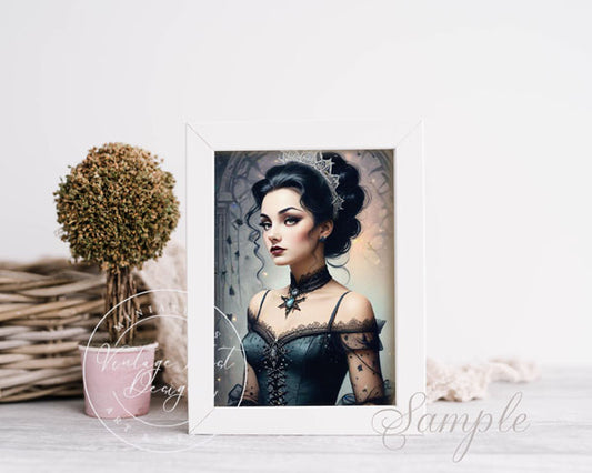 Digital Print Victorian Woman No.5 Illustration Instant Download
