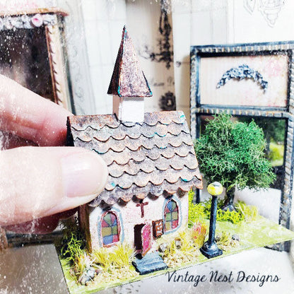 Église Maison N°6 Miniature Faite à la Main