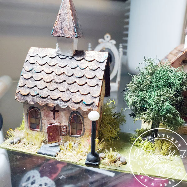 Église Maison N°6 Miniature Faite à la Main