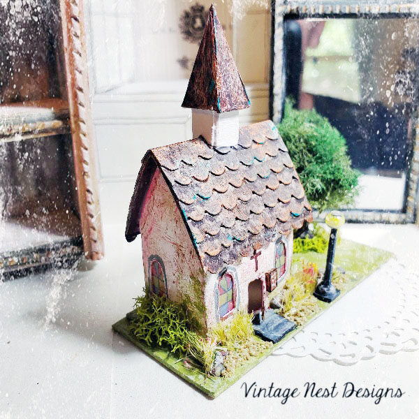 Église Maison N°6 Miniature Faite à la Main