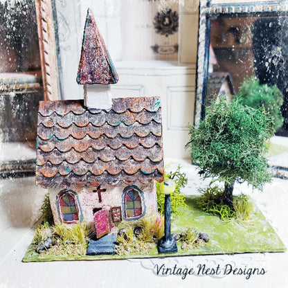 Église Maison N°6 Miniature Faite à la Main