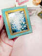 Miniature Flowers & Dragonfly No.1:6 Blue Wood Frame Dollhouse Wall Decor Accessory 112 Scale