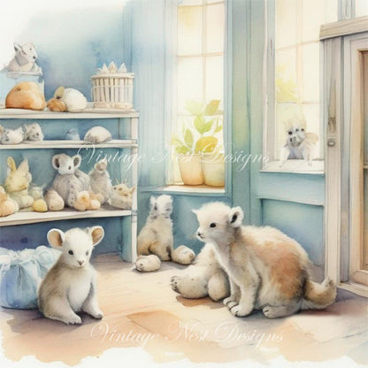 A Babies Room No.1 Digital Prints Scrapbooking Illustration
