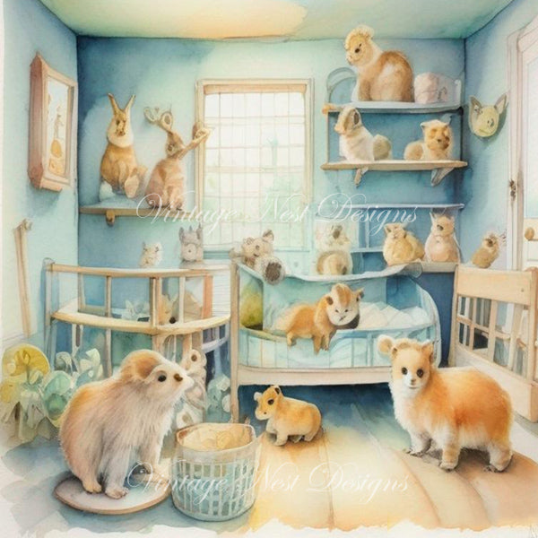 A Babies Room No.1 Digital Prints Scrapbooking Illustration