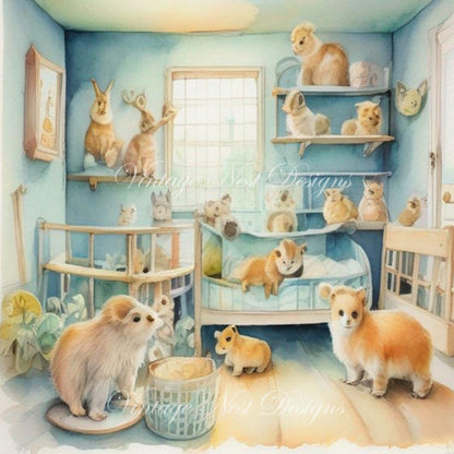 A Babies Room No.1 Digital Prints Scrapbooking Illustration
