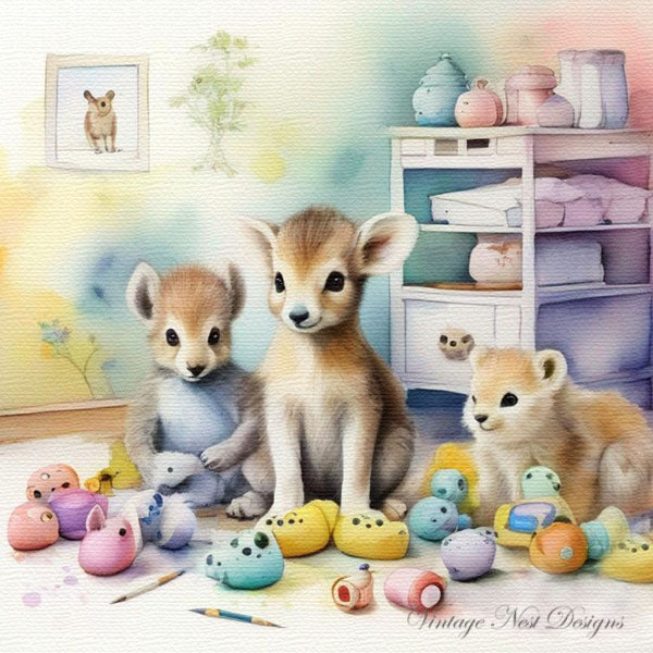 A Babies Room No.1 Digital Prints Scrapbooking Illustration