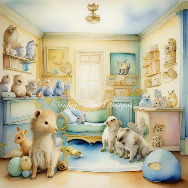 A Babies Room No.1 Digital Prints Scrapbooking Illustration