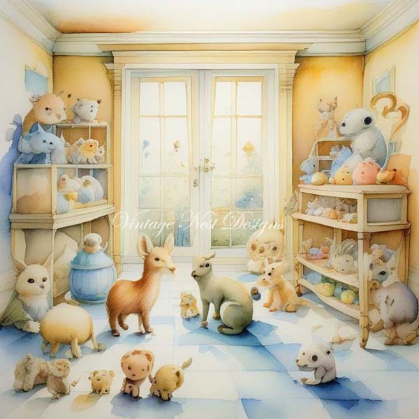 A Babies Room No.1 Digital Prints Scrapbooking Illustration