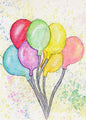 Birthday Balloons No.1 ACEO Digital Print Watercolor Painting