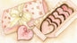 Digital Print Box of Chocolate Pink Cookies Watercolor Painting Instant Download