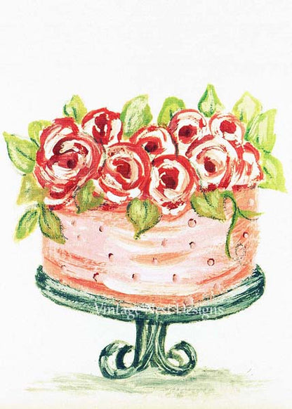 Cake No.1 ACEO Digital Print Acrylic Painting