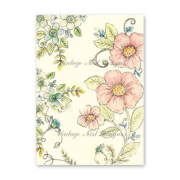 Digital Print Florals No.1 ACEO Watercolor Painting Instant Download