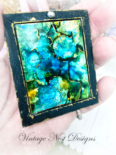 Miniature Abstract Art No.4 Handmade for Dollhouse Wooden Framed Art