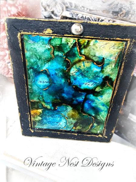 Miniature Abstract Art No.4 Handmade for Dollhouse Wooden Framed Art