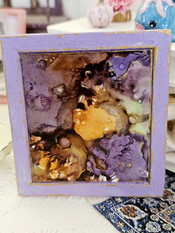Miniature Abstract Art No.7 Handmade for Dollhouse Wooden Framed Art