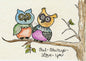 Digitaldruck Eule Ich werde dich immer lieben Nr. 1 ACEO Aquarellmalerei Sofort-Download