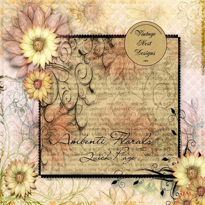 Digital Scrapbooking Ambenti Florals Quick Page No.1 Instant Download