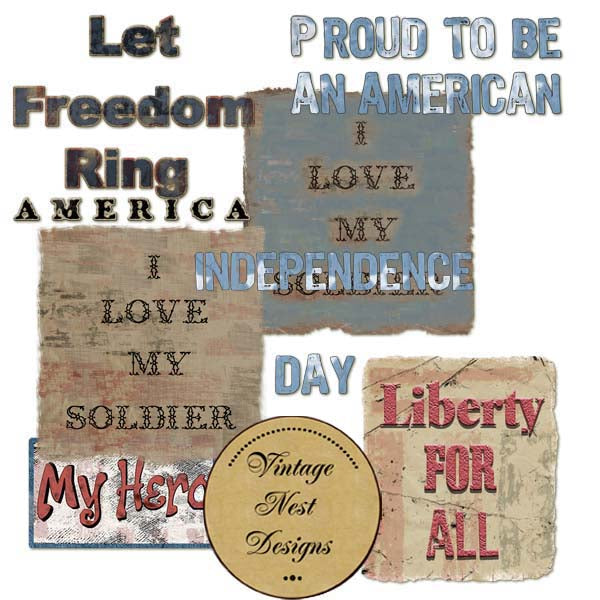 Digital Scrapbooking An American Kit Instant Download