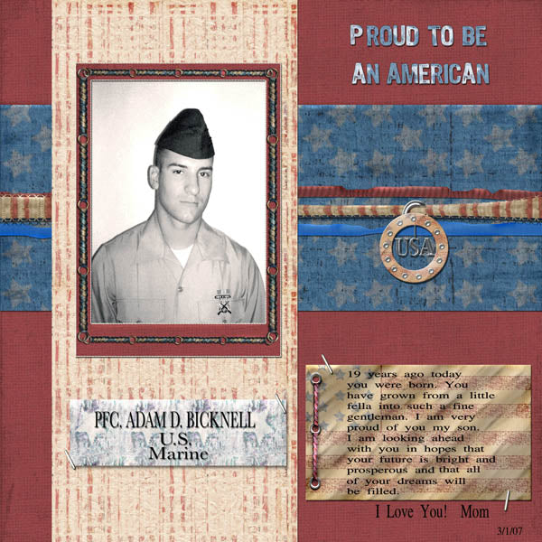 Digital Scrapbooking An American Kit Instant Download