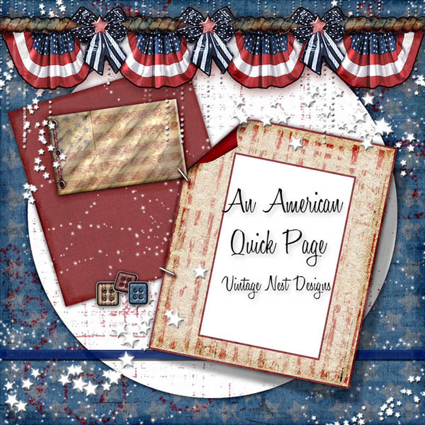 Digital Scrapbooking An American Kit Instant Download