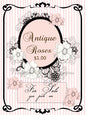Digital Print Antique Roses Sign No.1 Dollhouse Miniature Instant Download