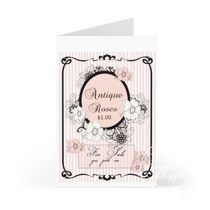 Digital Print Antique Roses Sign No.1 Dollhouse Miniature Instant Download