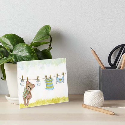 Digital Print Baby Bear Nursery Art No.1 Watercolor Painting Instant Download