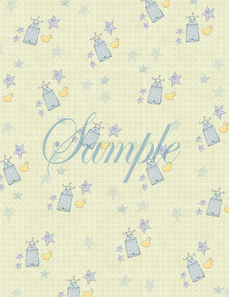 Digital Scrapbooking Baby Boy on Board Wallpaper & Borders Instant Download