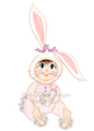 Digital Print Baby Bunny Graphics No.1 Illustration Instant Download