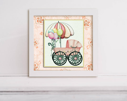 Digital Print Baby Buggy Graphics No.1 Dollhouse Miniature Instant Download