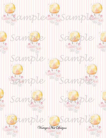 Digital Scrapbooking Baby Doll Wallpaper No.1 Illustration Instant Download