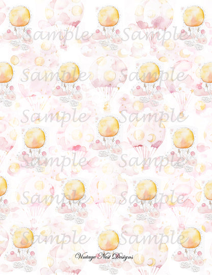 Digital Scrapbooking Baby Doll Wallpaper No.1 Illustration Instant Download