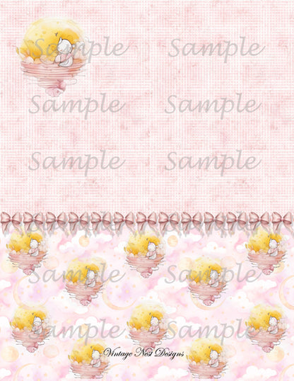 Digital Scrapbooking Baby Doll Wallpaper No.1 Illustration Instant Download