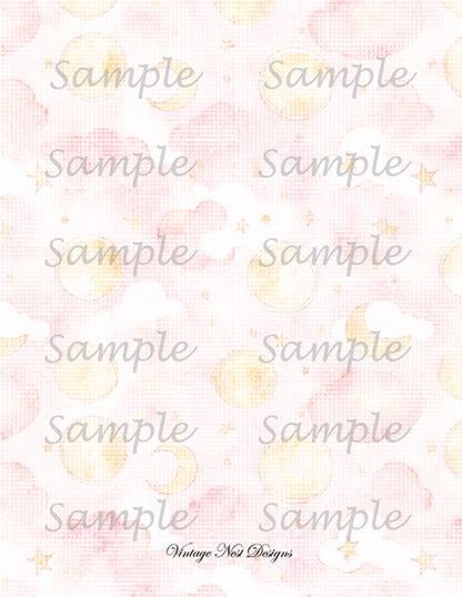 Digital Scrapbooking Baby Doll Wallpaper No.1 Illustration Instant Download