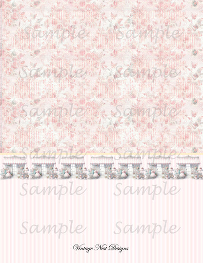 Digital Scrapbooking Baby Doll Wallpaper No.1 Illustration Instant Download