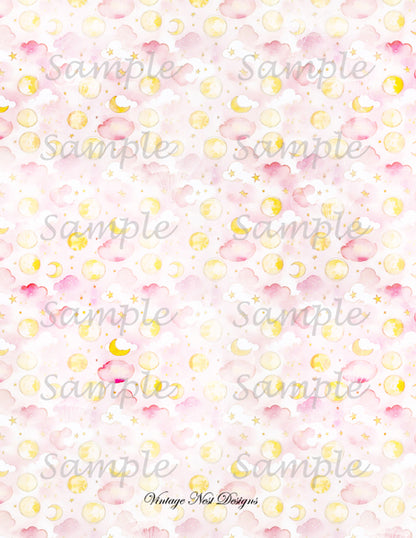 Digital Scrapbooking Baby Doll Wallpaper No.1 Illustration Instant Download