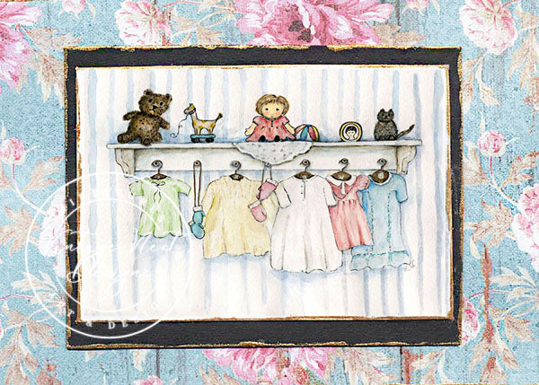 Digital Print Baby Time No.1-2 ACEO Watercolor Painting Instant Download