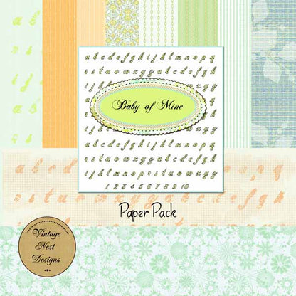 Digital Scrapbooking Baby Girl of Mine Scrapbooking Kit Instant Download