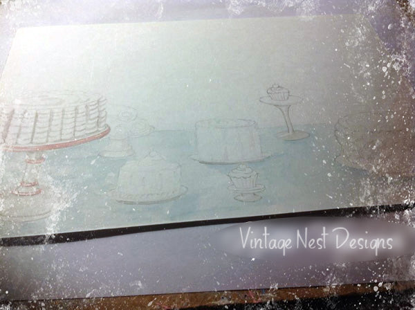 Bakery Pastry Shop Logo No.1 Digital Print Watercolor Painting