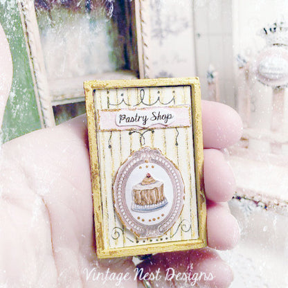 Miniature Bakery Sign No.17 Handmade for Dollhouse