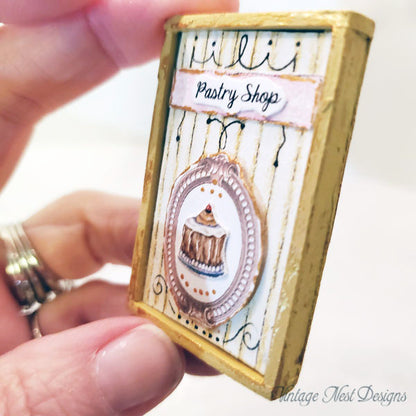 Miniature Bakery Sign No.17 Handmade for Dollhouse