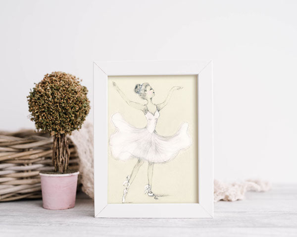 Dessin au crayon numérique de danseuse classique n°3
