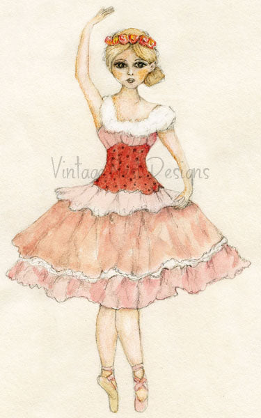 Ballerina Nr. 5 Digitaldruck Aquarellmalerei