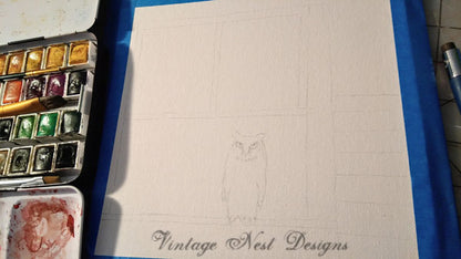 Digital Print Barn Owl No.1 Watercolor Painting Instant Download