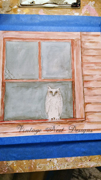 Digital Print Barn Owl No.1 Watercolor Painting Instant Download
