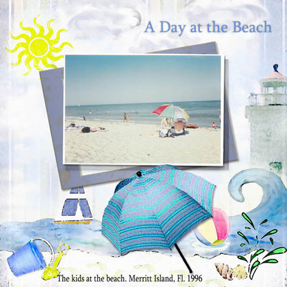 Digital Scrapbooking Beach Scenes Scrapbooking Kit Instant Download