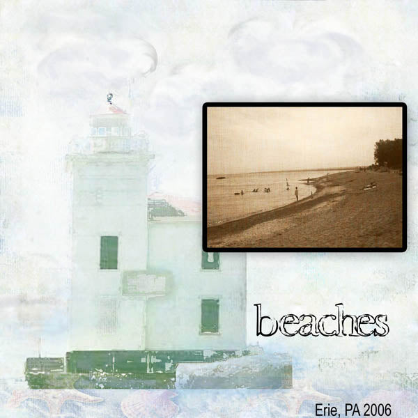 Digital Scrapbooking Beach Scenes Scrapbooking Kit Instant Download