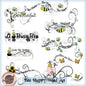 Digital Scrapbooking Bee Happy Word Art Illustrations Instant Download
